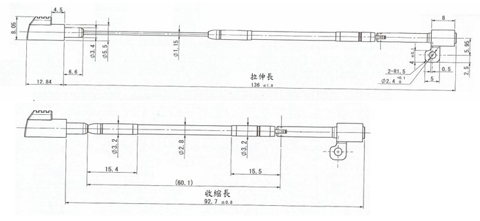 3.2mm(Dia)x101.4mm(L)-3D