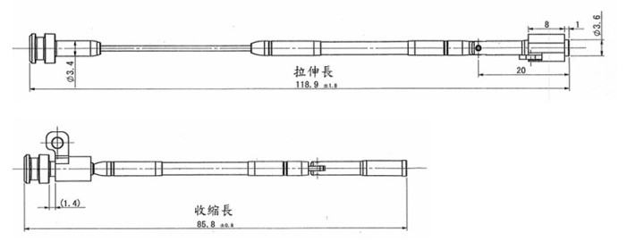 3.4mm(Dia)x118.9mm(L)-1D