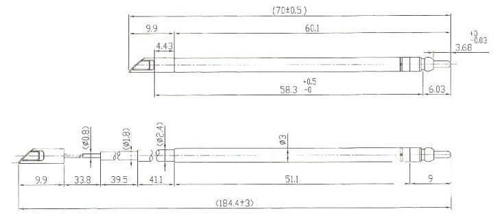 3mm(Dia)x184.4mm(L)-D